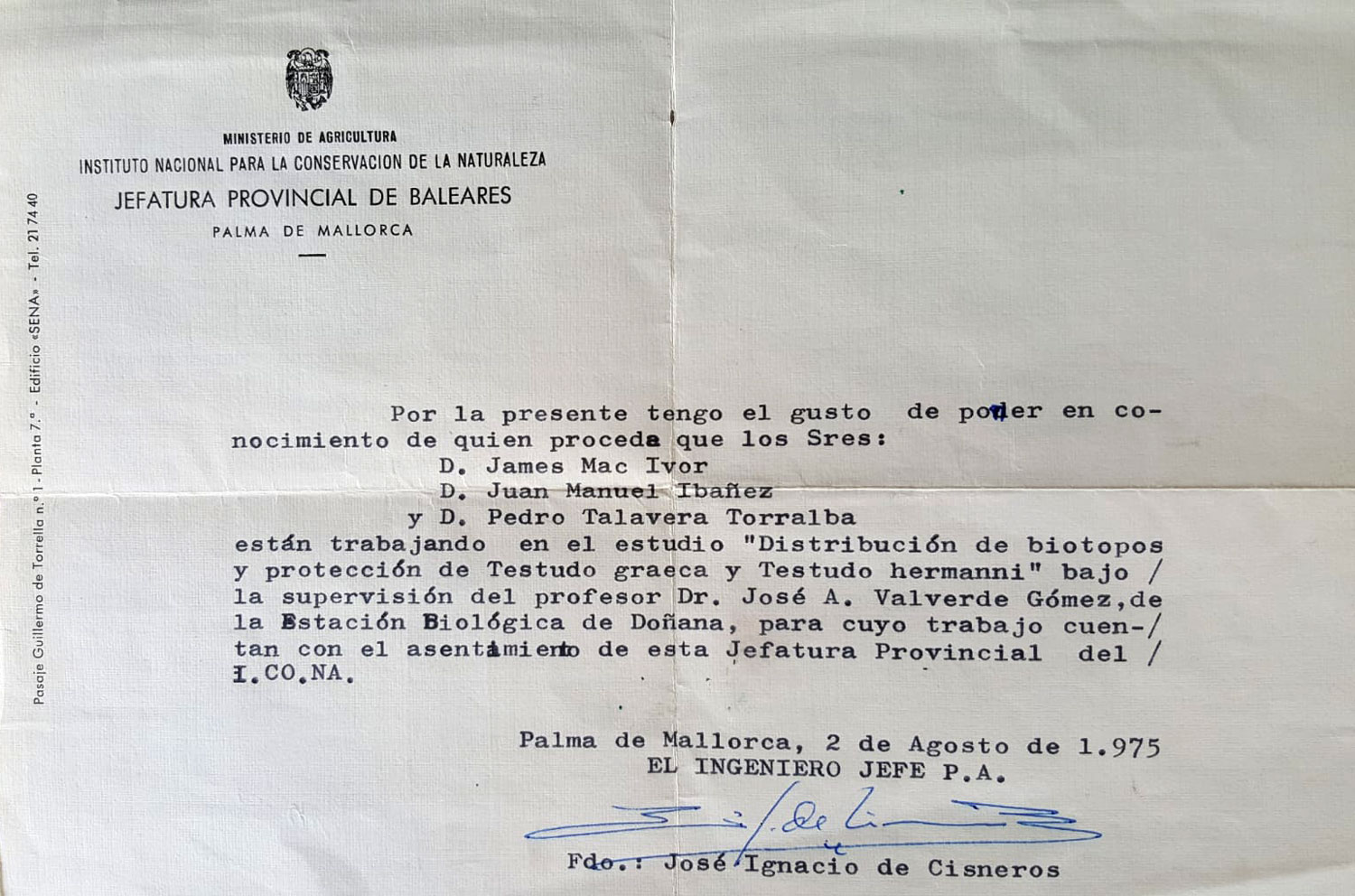 Permiso ICONA Baleares